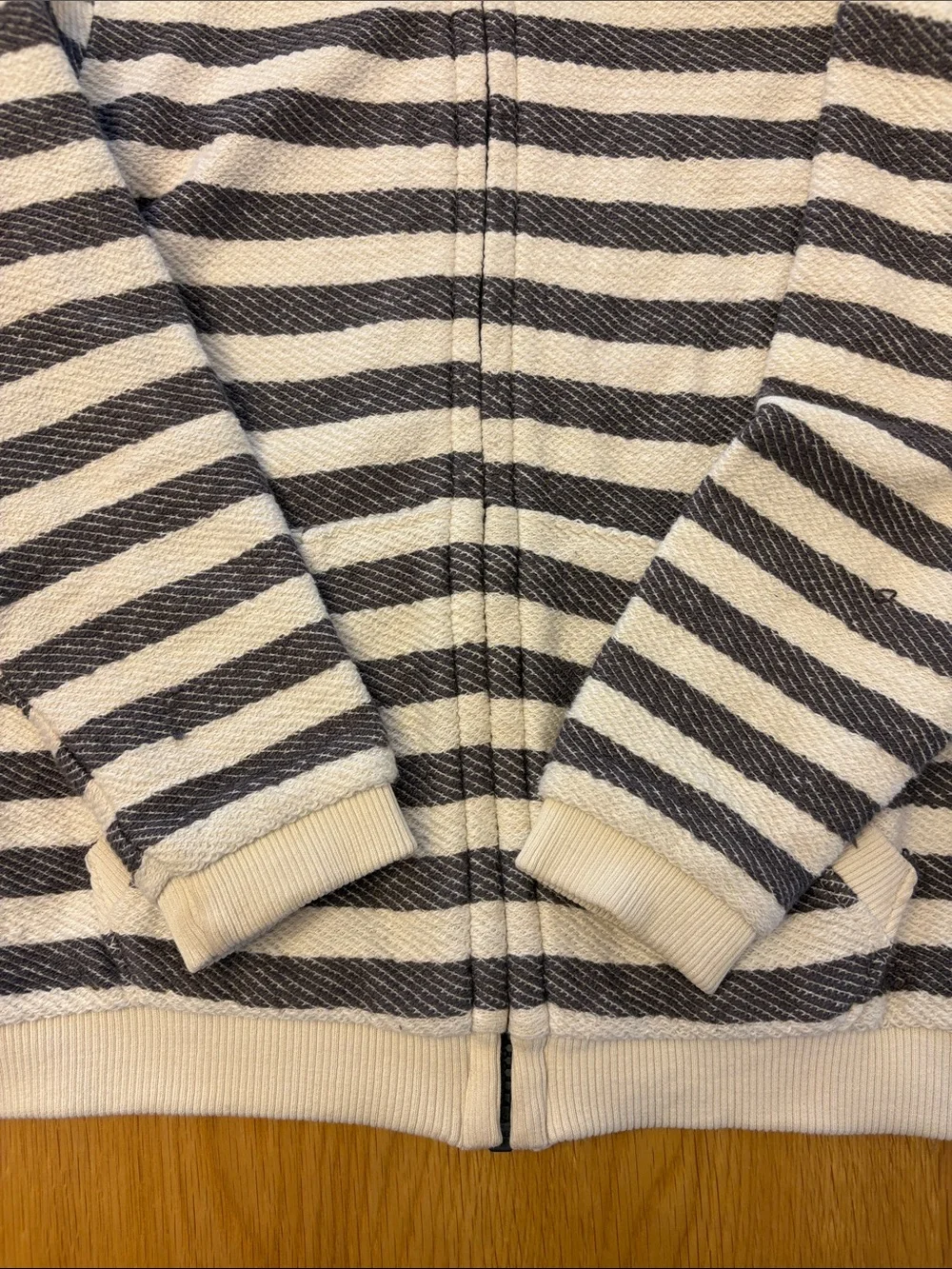 Kids Striped Hooded Zip Jacket - Cream & Brown Age 5-6 years
